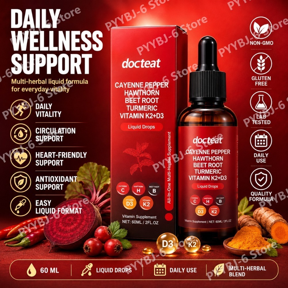 Herbal Wellness Drops - Cayenne Pepper Liquid Drops with Hawthorn