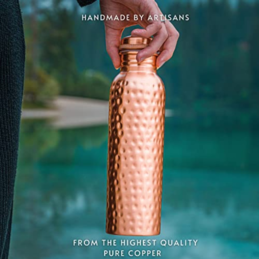 Copper Water Bottle - 34 Oz Ex - đánh giá và giá Ayurvedic & Herbal Wellness Kits