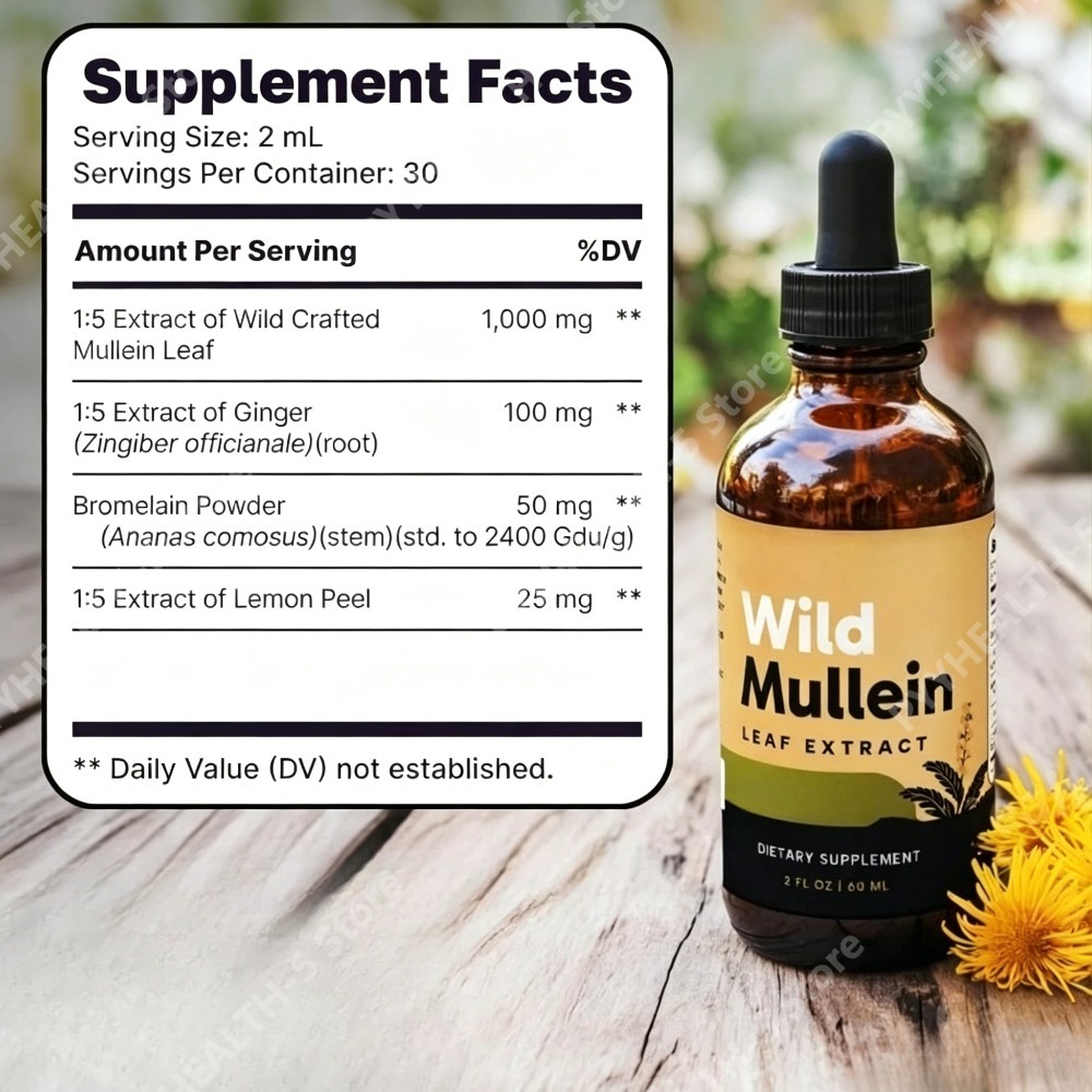 Wild Mullein Leaf Drops with G - đánh giá và giá Herbal Wellness Drops
