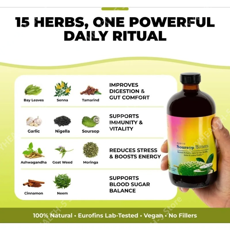 Soursop Bitters Drops Liquid O - đánh giá và giá Herbal Wellness Drops