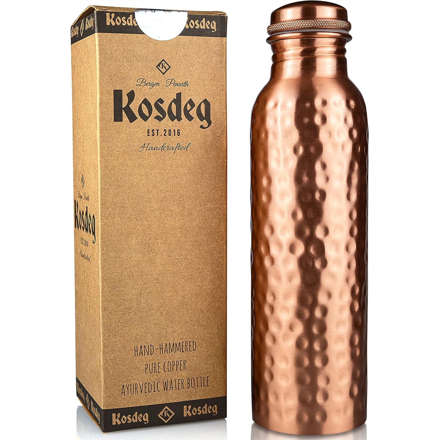 Pure Copper Water Bottle 34 oz - đánh giá và giá Ayurvedic & Herbal Wellness Kits