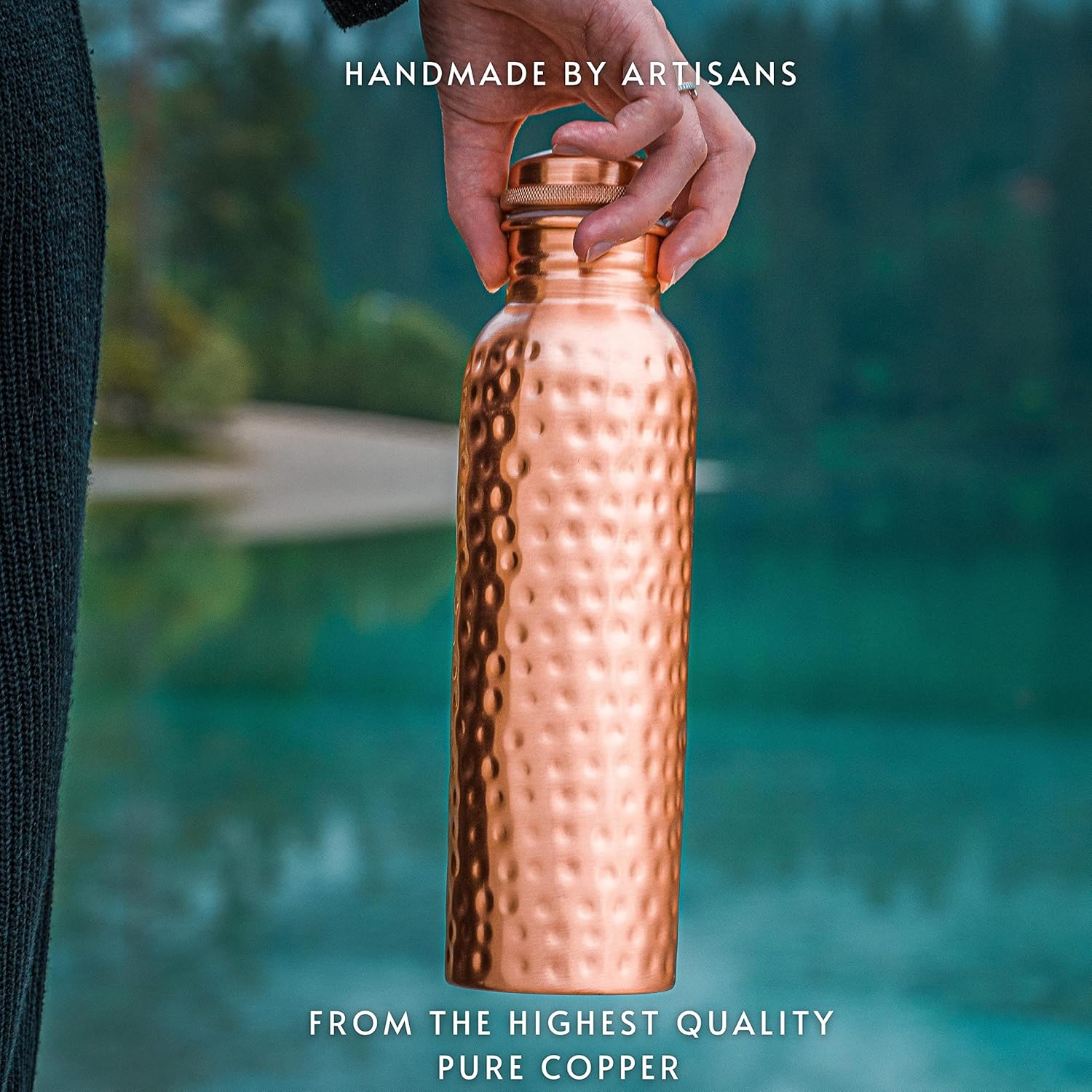 Pure Copper Water Bottle 34 oz - đánh giá và giá Ayurvedic & Herbal Wellness Kits